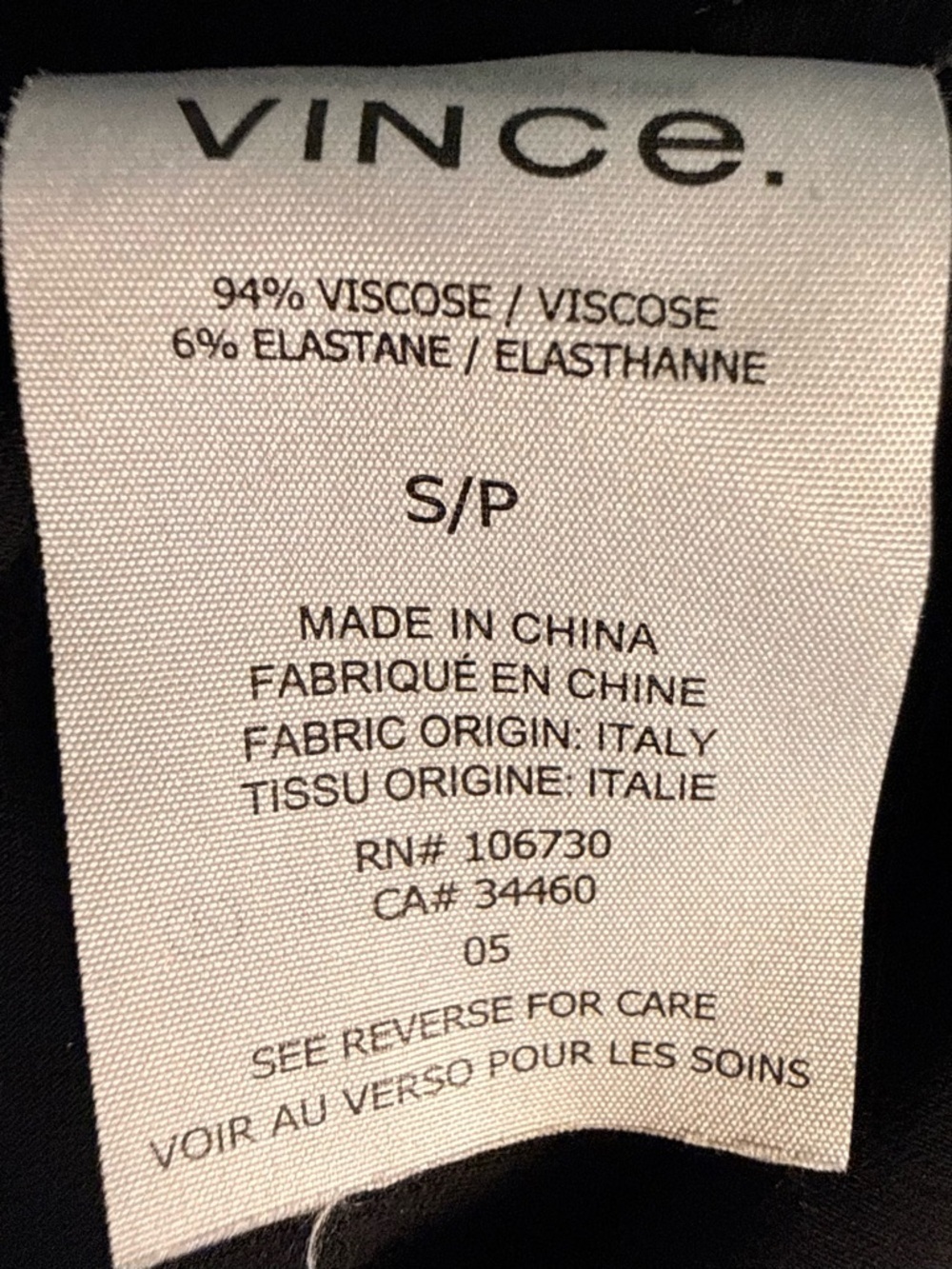 Vince. | Black Relaxed V-Neck Collared Tunic | Sz S - Picture 5 of 6